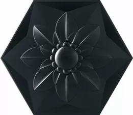 Frozen Garden Black Ceramic Flower Crystal