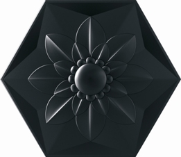 Frozen Garden Black Ceramic Flower Crystal