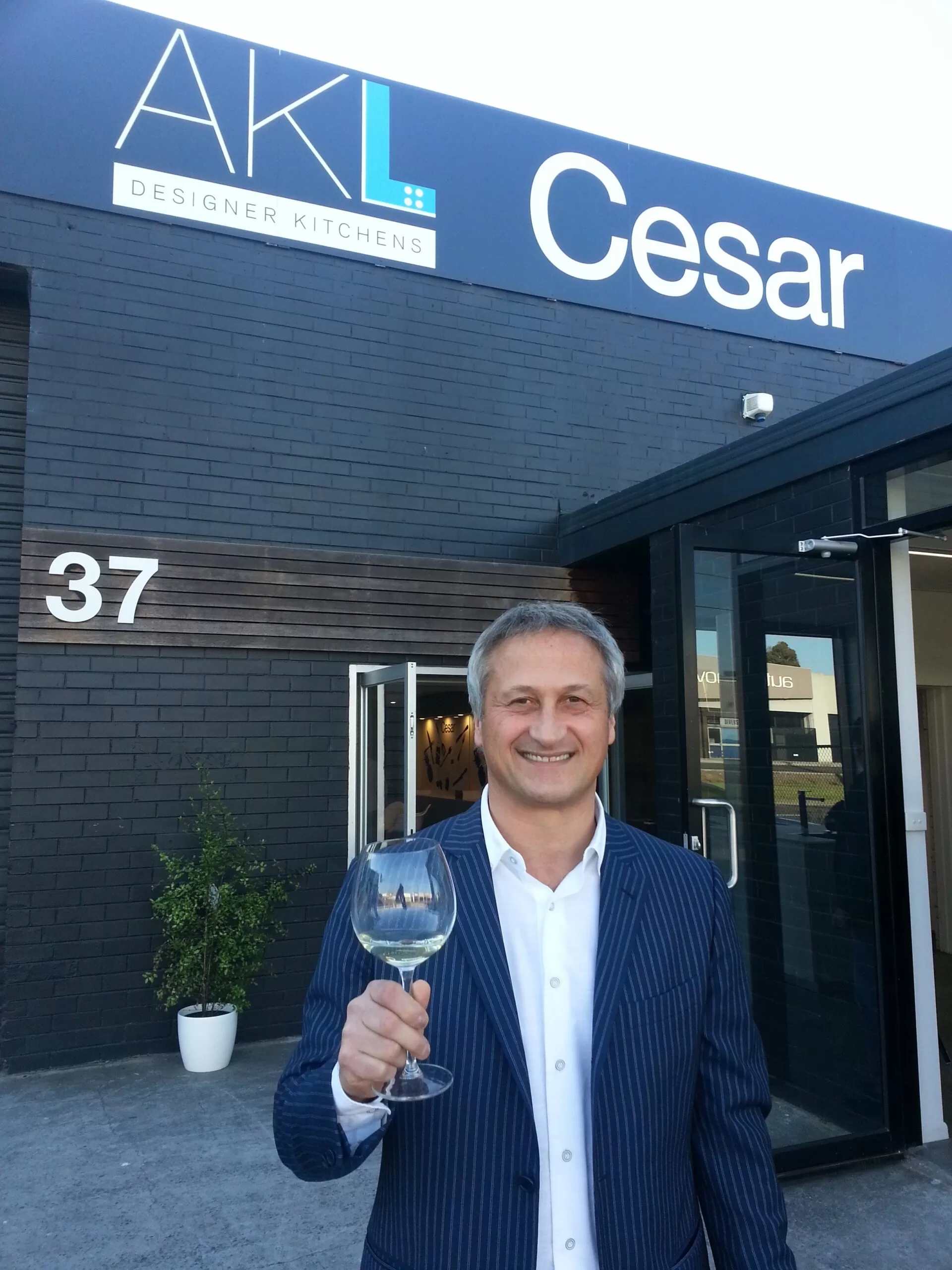 Cesar President, Dante Cester outsider the new AKL showroom