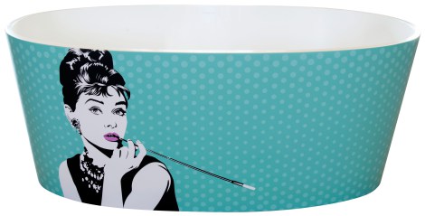 Victoria + Albert's ios bath custom finished with Audrey Hepburn design_lr