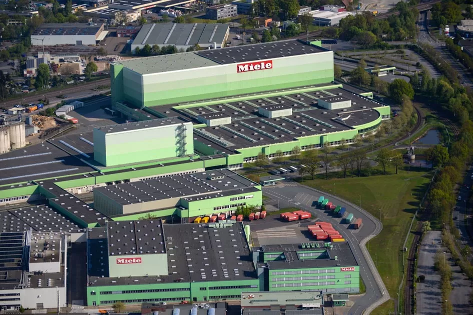 Aerial view of Miele's Gutersloh distribution centre
